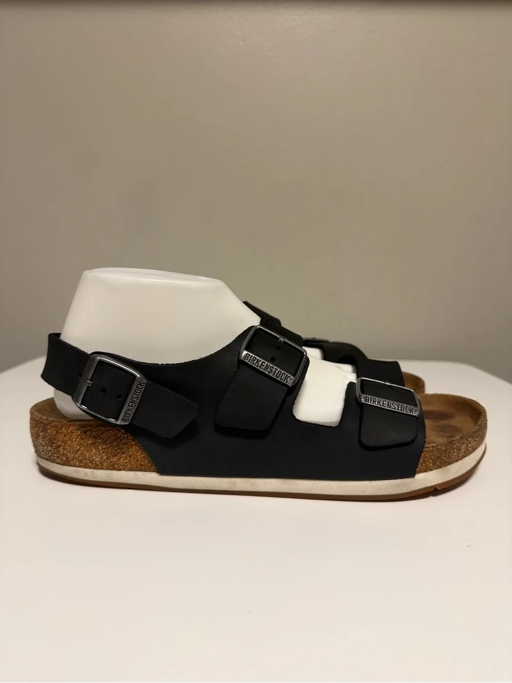 Birkenstock Milano Black Leather Two Strap Slingback Sandals Men’s EU 43 US 10